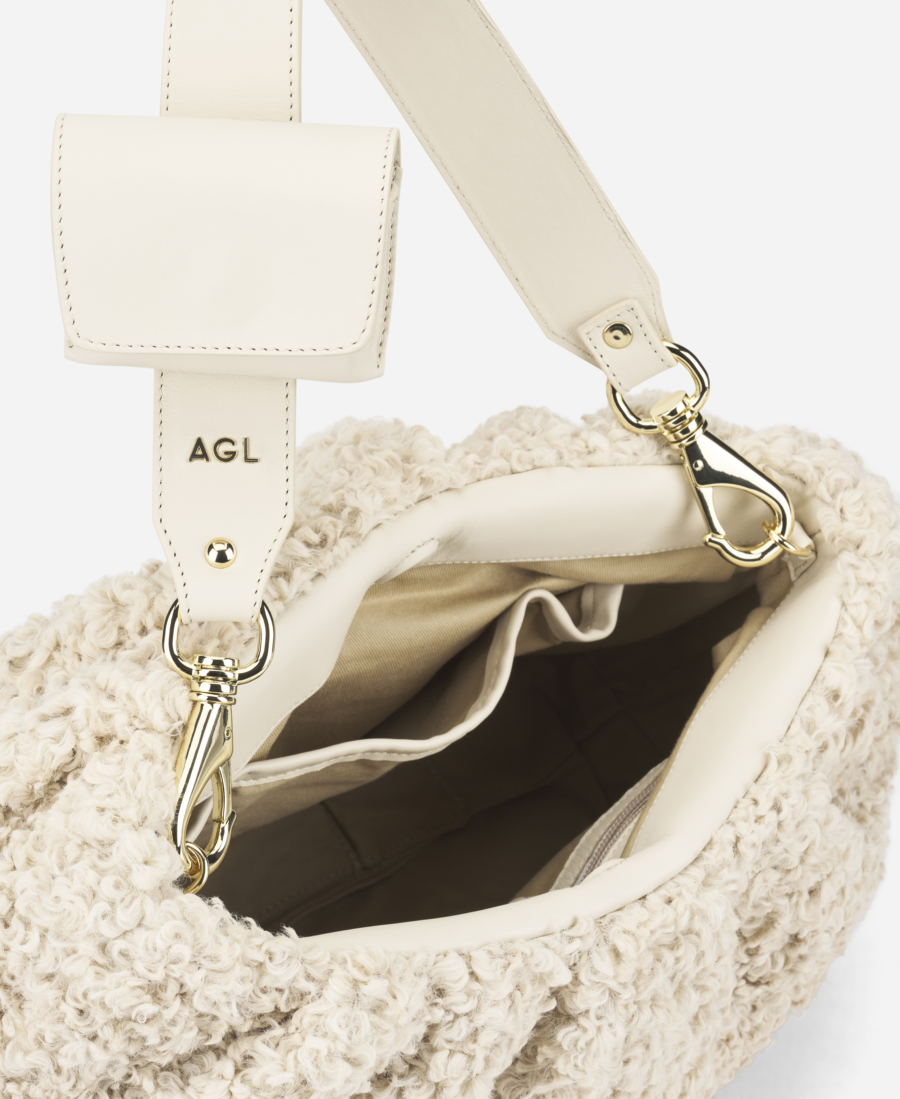 ★ILLIGO★ Signature Bag Beige IG23FWBAG01BE Oversized shoulder bag Beige bAGL Huge | AGL Shoes