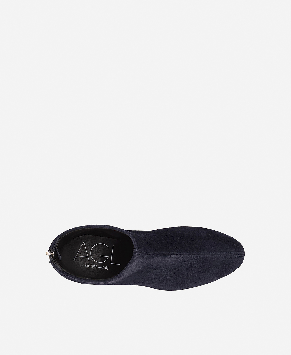 Water-resistant velour ankle boot with heel Midnight Olga | AGL Shoes
