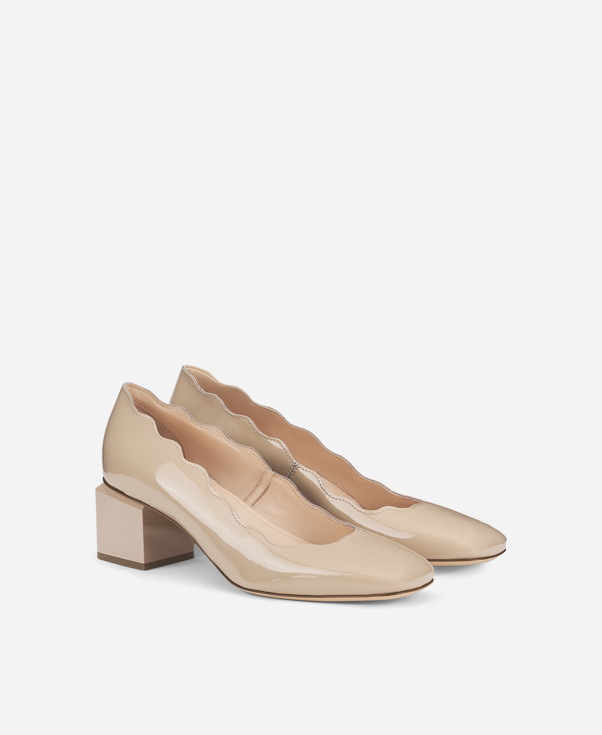 Patent Pump Beige Angie Wave | AGL Shoes