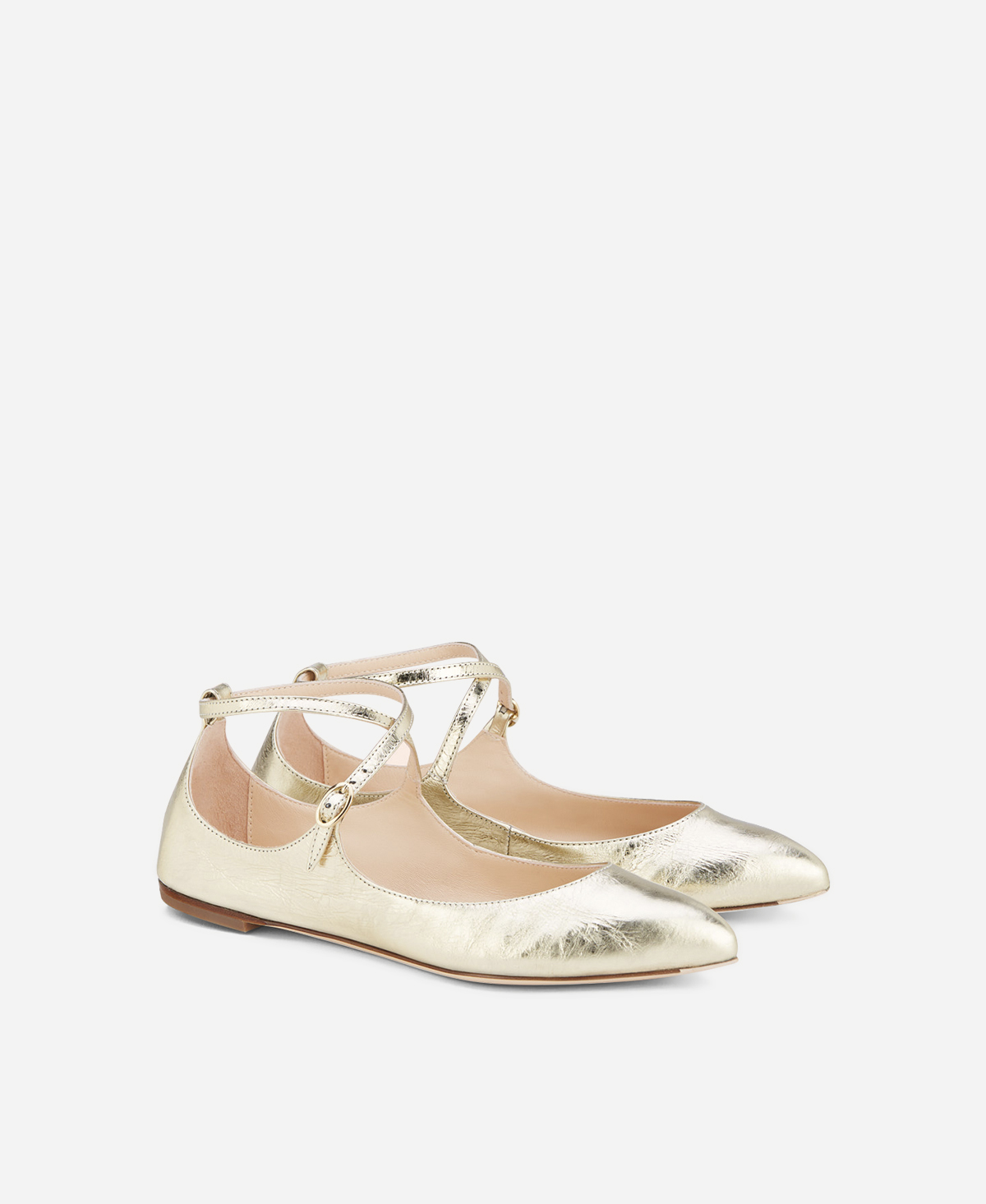 売れ筋介護用品も！ Softy Gold flat ballet Leather Ballet Shoes AGL | 靴