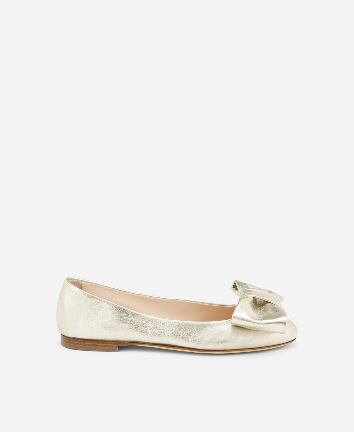 Ballet flat with bow Platinum Milly Ribbon | AGL