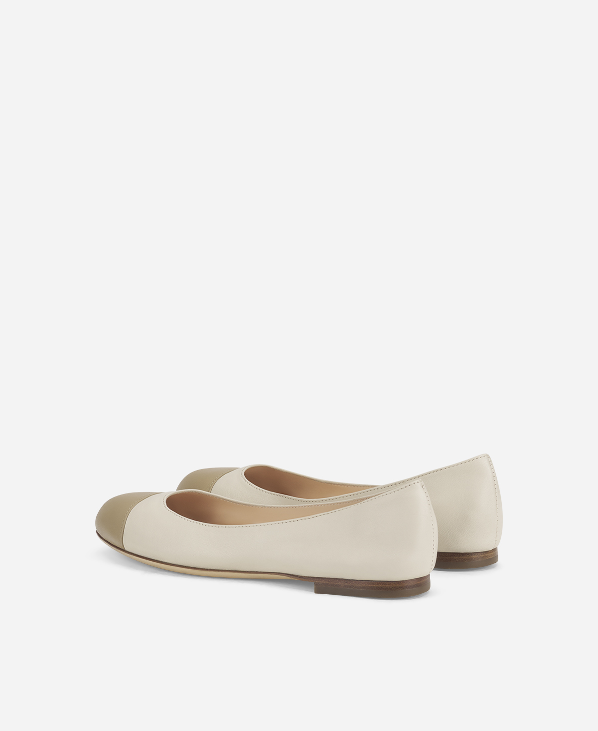 限定!   Gallyne フラットシューズ Leather ballet flat Ivory Milly Bicolor | AGL Shoes