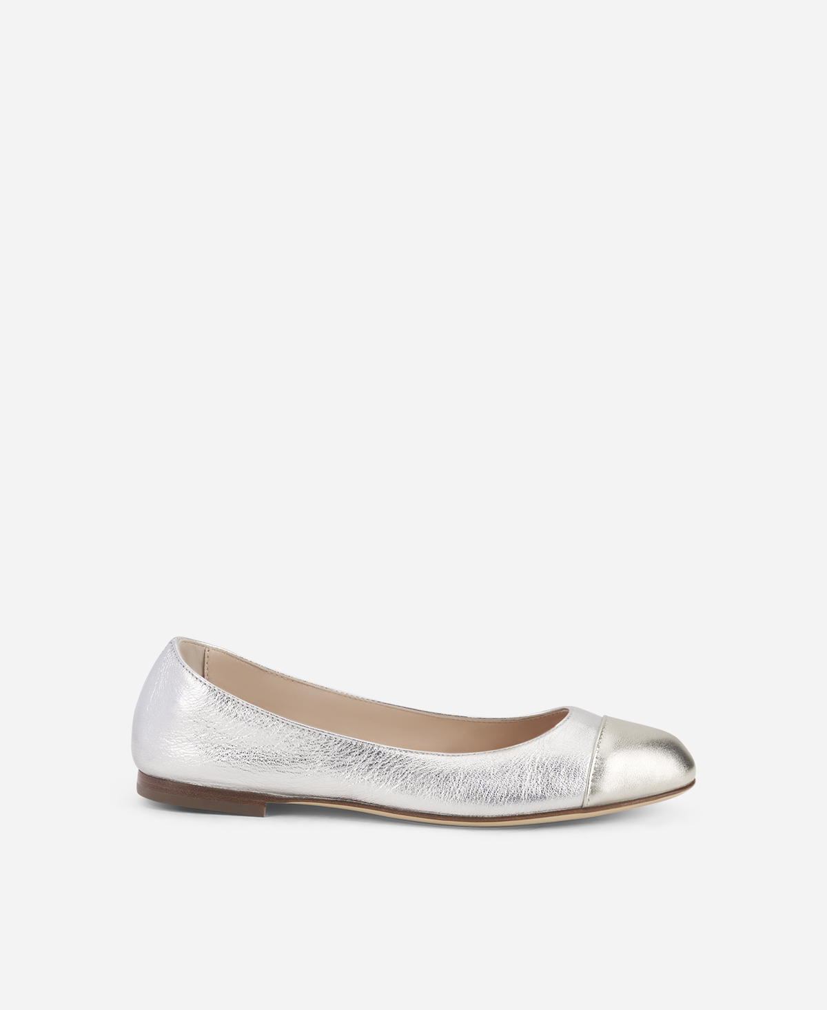 Leather ballet flat Silver Milly Bicolor | AGL Shoes