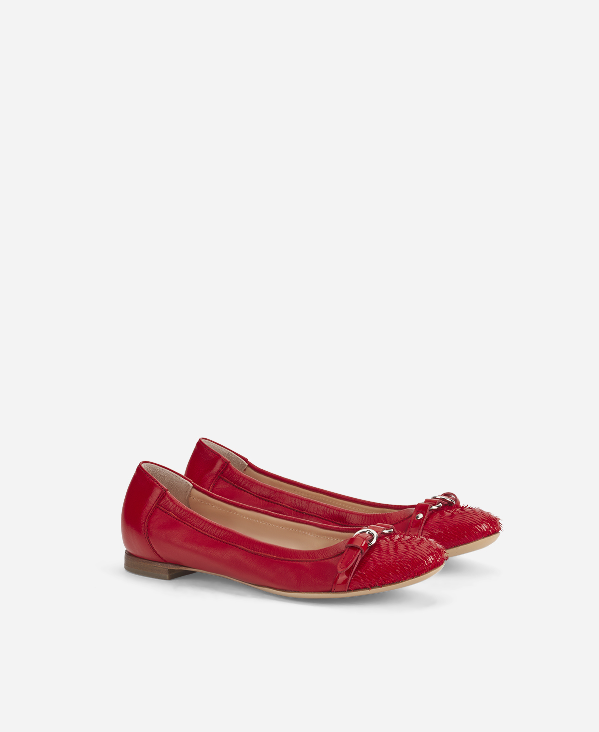 Cap toe ballet flat Red Monika | AGL Shoes