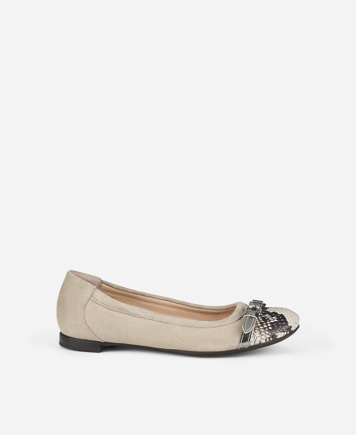 Cap toe ballet flat Python print Monika | AGL Shoes