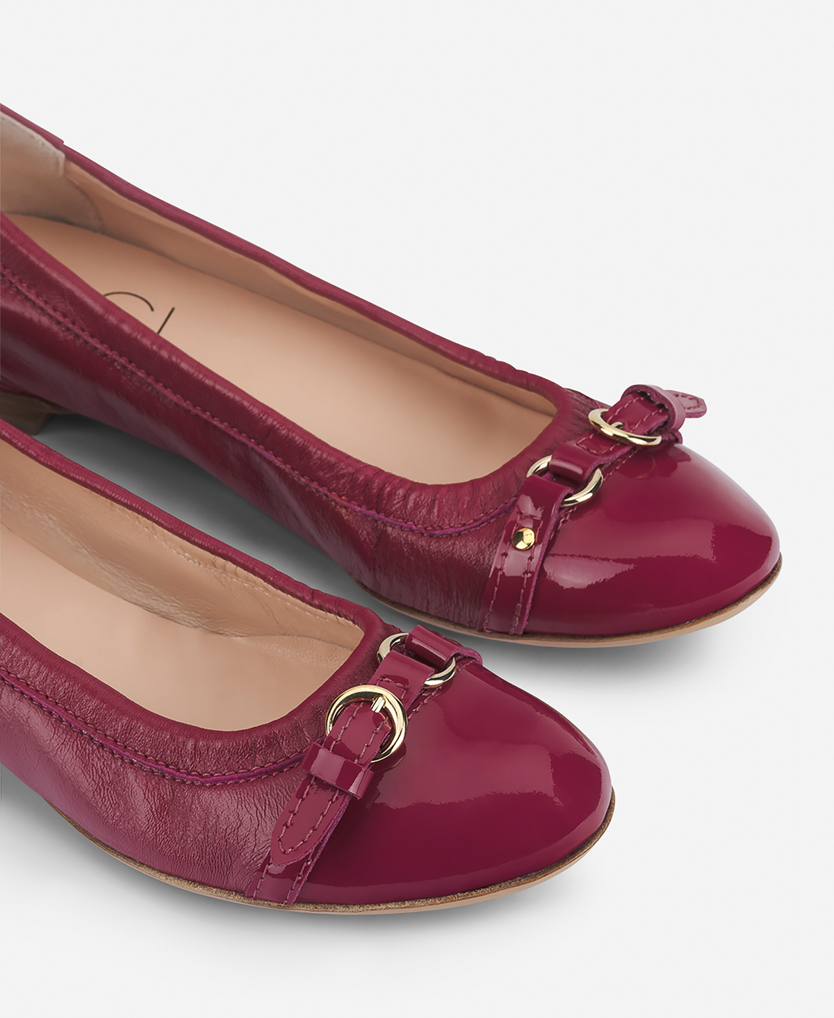 Cap toe ballet flat Cherry Monika | AGL Shoes