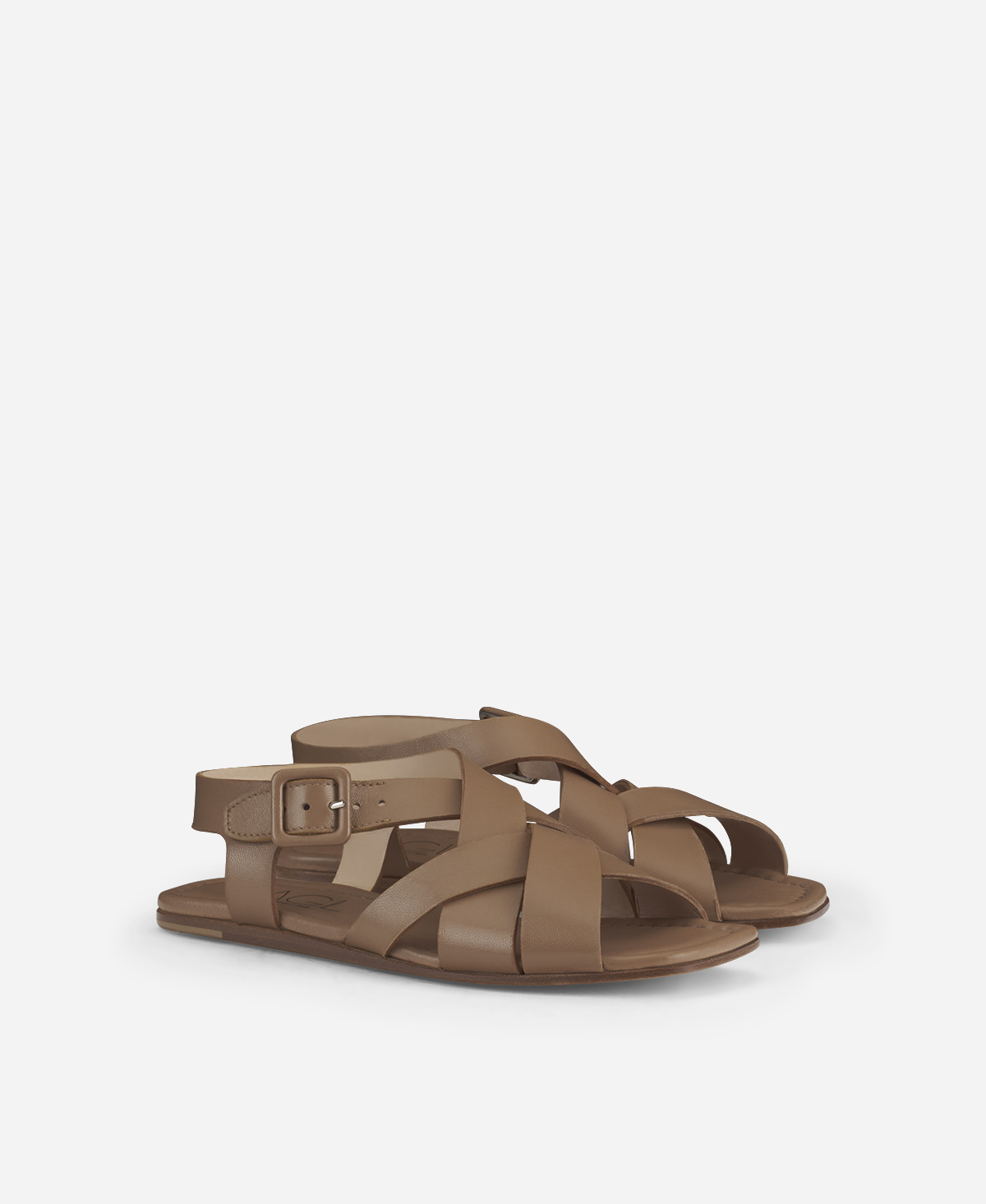 新品26SS ヨウジSOFT LEATHER STRAP FLIP FLOPS Leather sandal Cognac Elsy Criss Cross | AGL Shoes