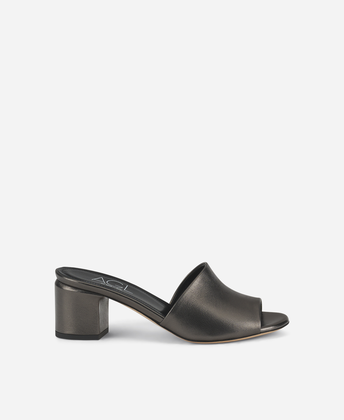 Metallic leather mule Slate Grey Luana | AGL Shoes