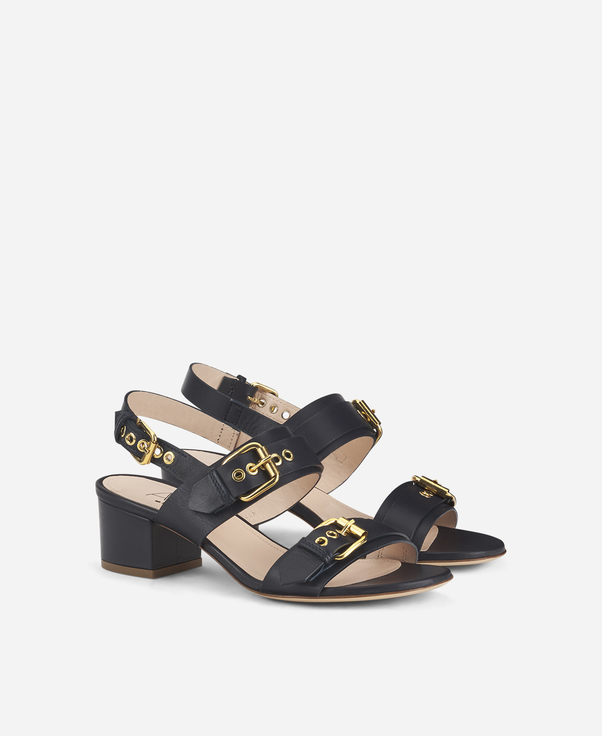 サンダル・ミュール AGL D680004PCNAGAL0612 Sandals Sandalo Tacco 45 Mm Leopardo Sandal with buckles Blue Lala Straps | AGL Shoes