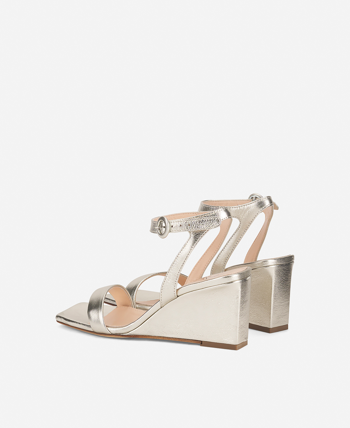 サンダル・ミュール AGL D675033PEKF056G461 Sandals Sandalo Con Fiori Tacco 80 Metallic wedge sandal Platinum Mimi Sandal | AGL Shoes