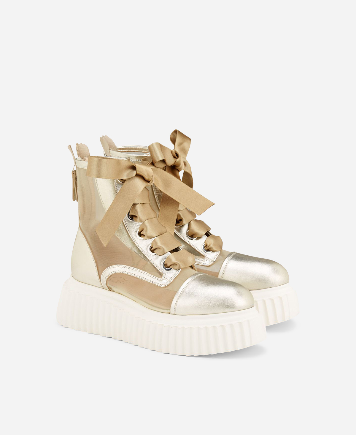 Stiefelette mit Mesh Platin Iggy Ghost | AGL