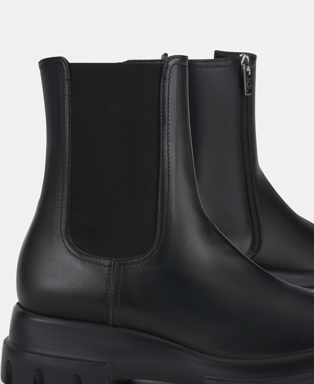 Leather ankle boot Black Chunky Beat | AGL Shoes