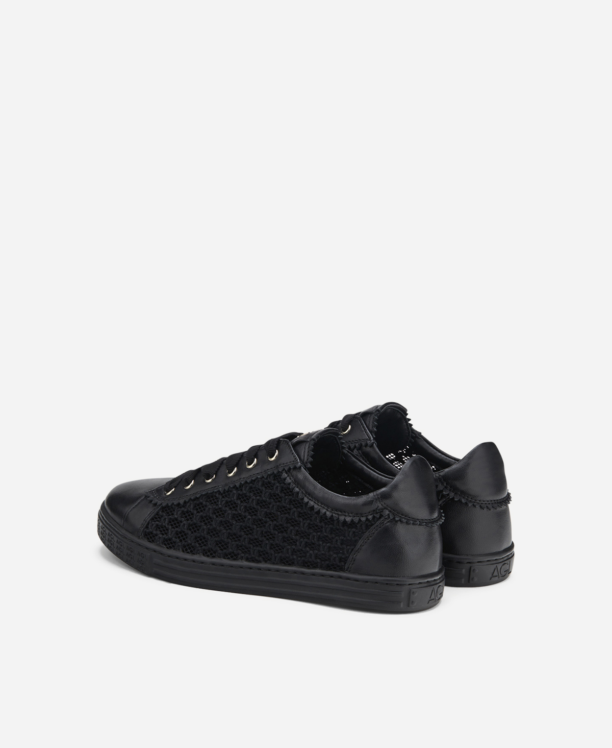 Sneaker with woven texture Black Sade Plots | AGL