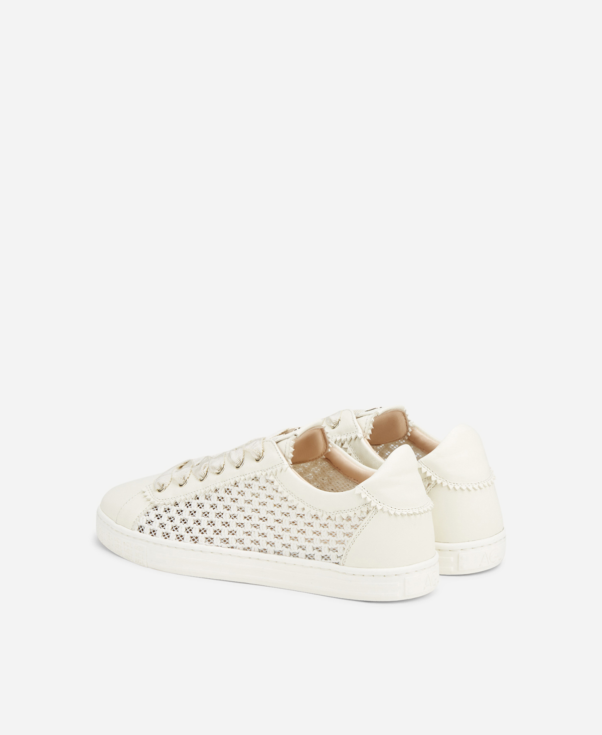 ♥︎aya♥︎ Sneaker with woven texture White Sade Plots | AGL Shoes