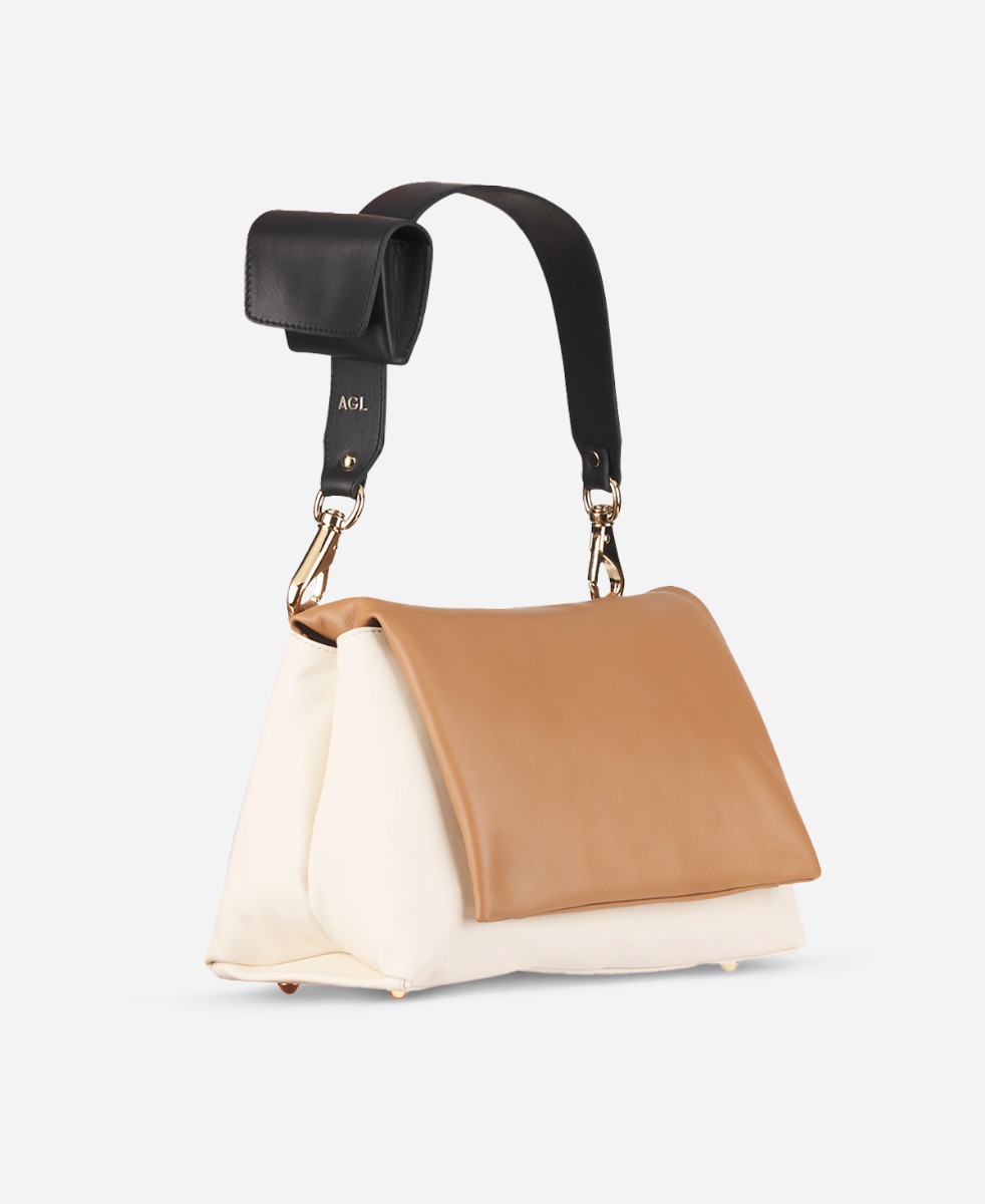 Bag with flap White&Camel bAGL Flap Maxi | AGL Shoes