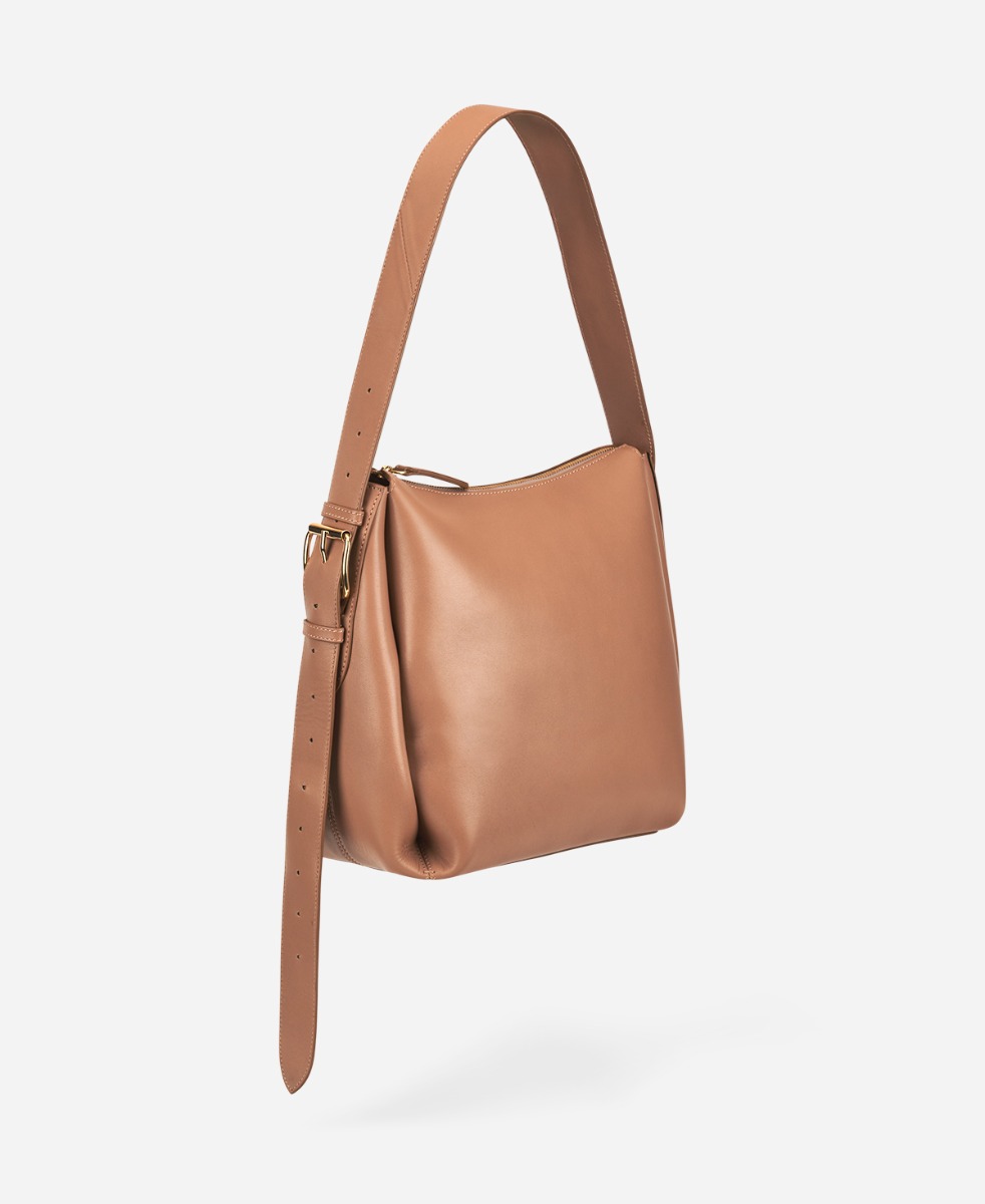 Practical leather bag Cognac Zippy Medium | AGL Shoes