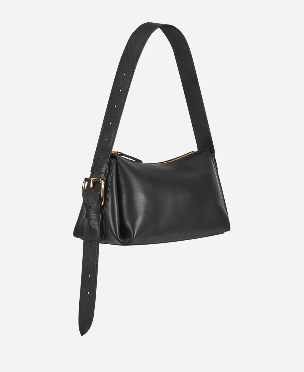 Leather bag with zipper Black Zippy Small | AGL Shoes