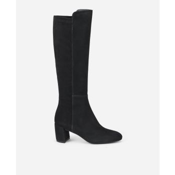 Heeled boot in velour Black Lynn High | AGL Shoes