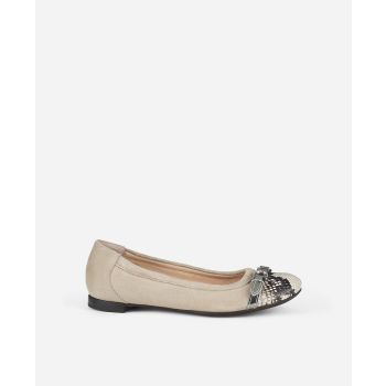 Cap toe ballet flat Python print Monika | AGL Shoes
