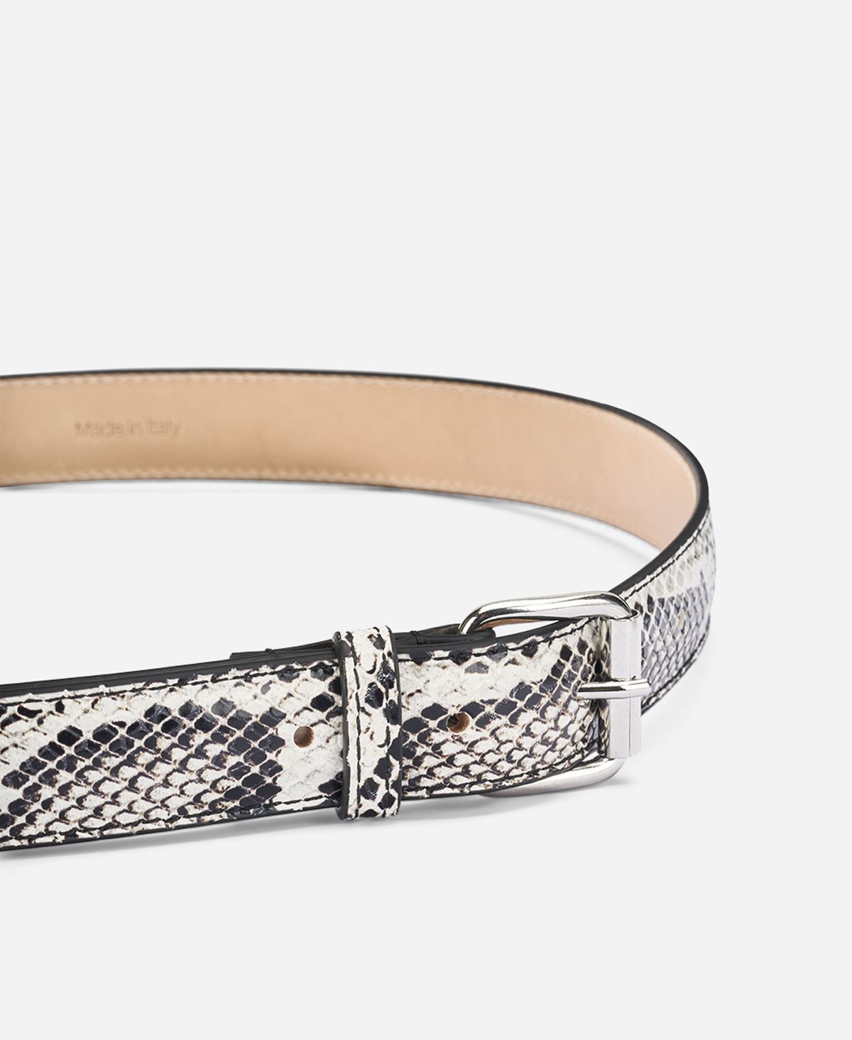 Python print leather belt Snake print fog Asia | AGL Shoes