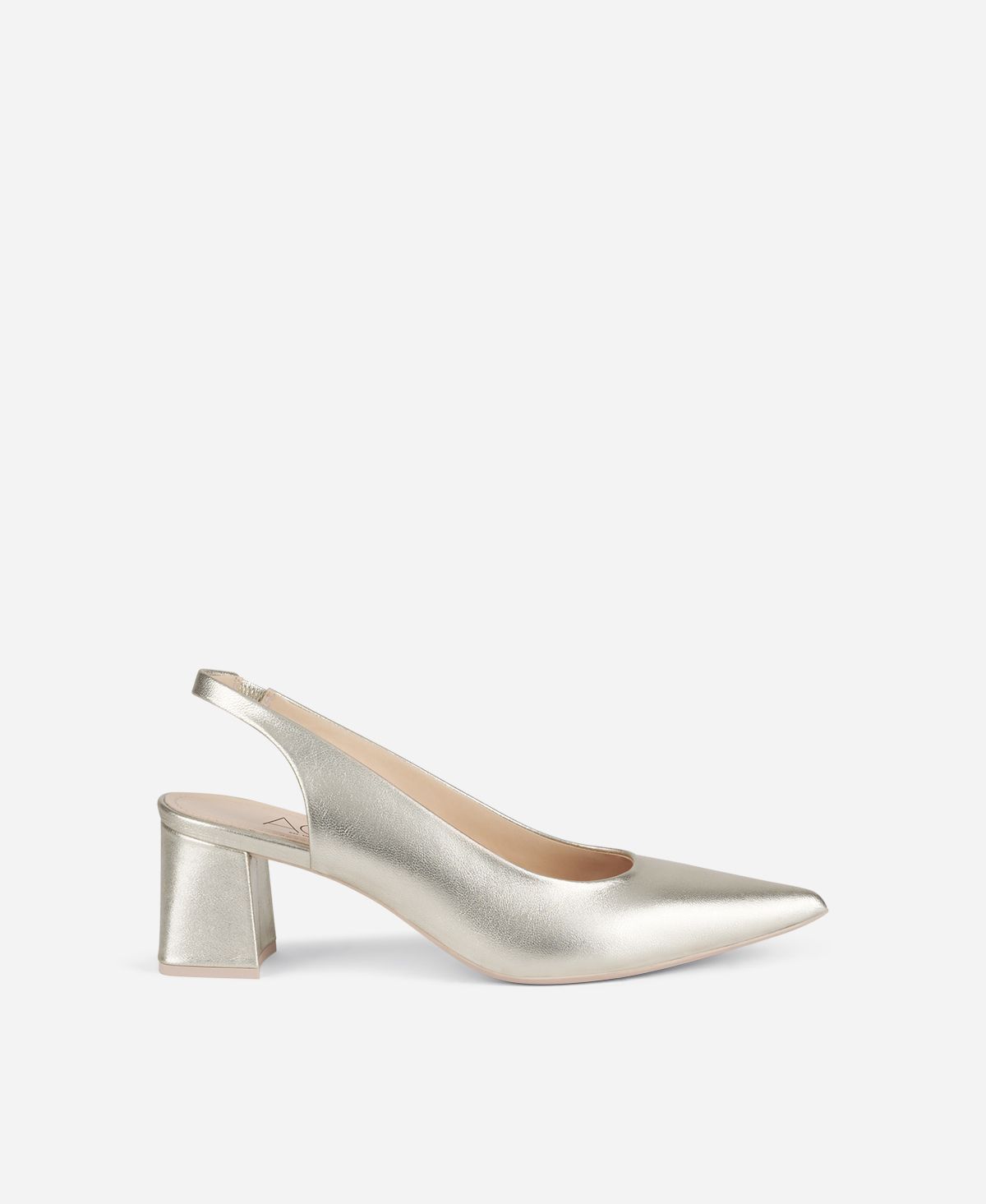 Metallic sling-back pump Platinum Dodi | AGL Shoes