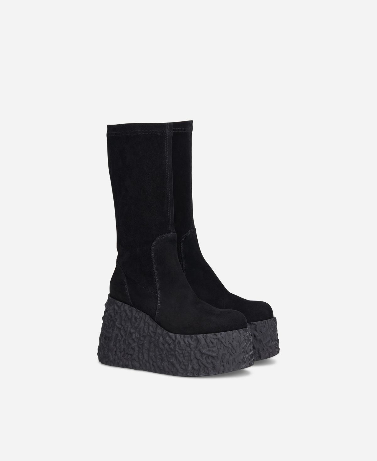 Stretch nappa boot Black velour Lava Stretch | AGL Shoes