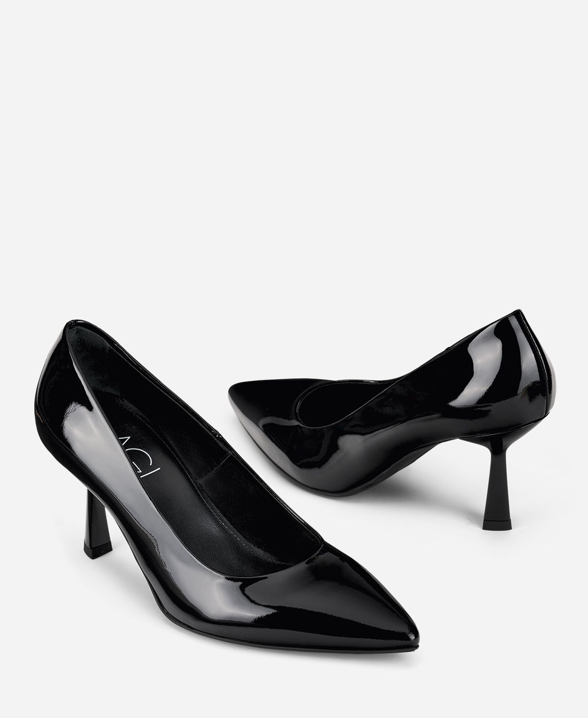 Patent court shoe Black Alla Pump | AGL Shoes