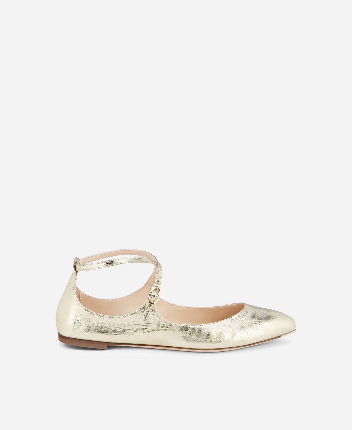 Leather ballet flat Gold Softy Ballet | AGL Shoes