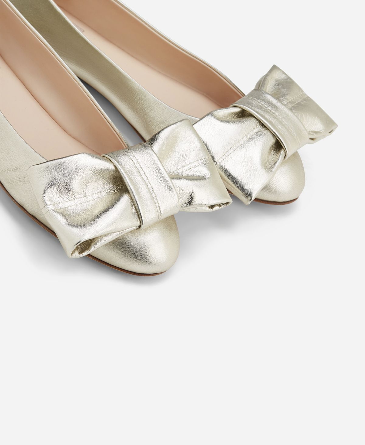 Ballet flat with bow Platinum Milly Ribbon | AGL