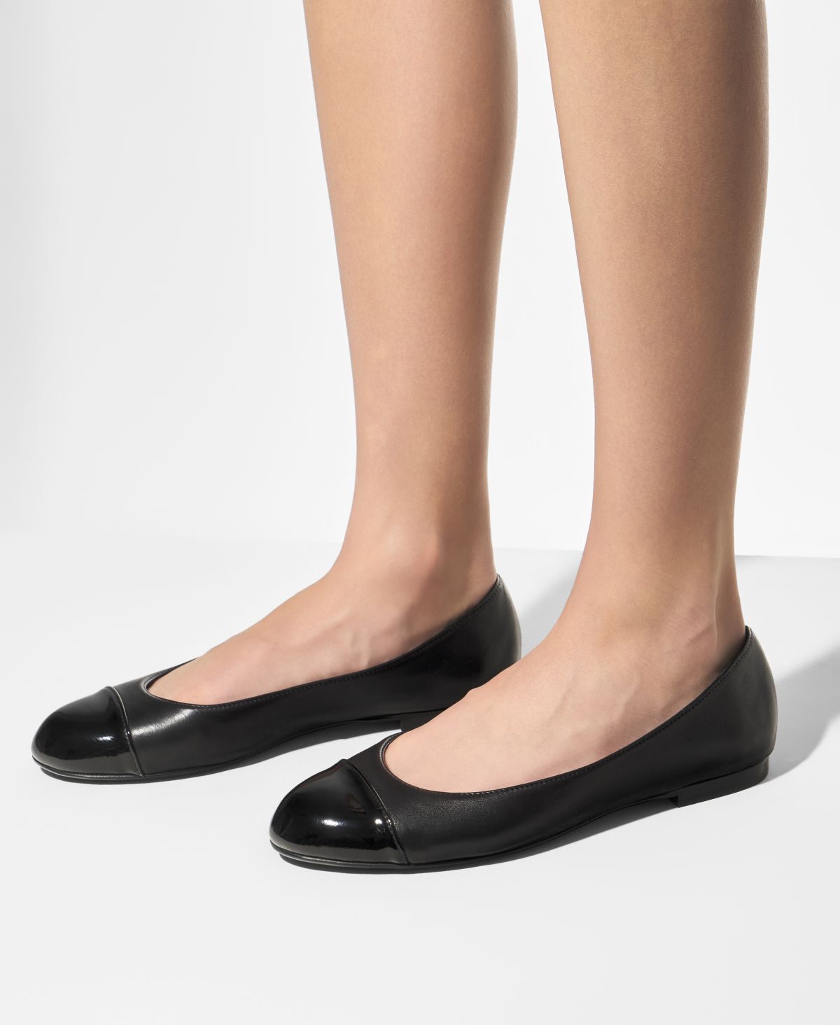 Leather ballet flat Black Milly Bicolor | AGL Shoes