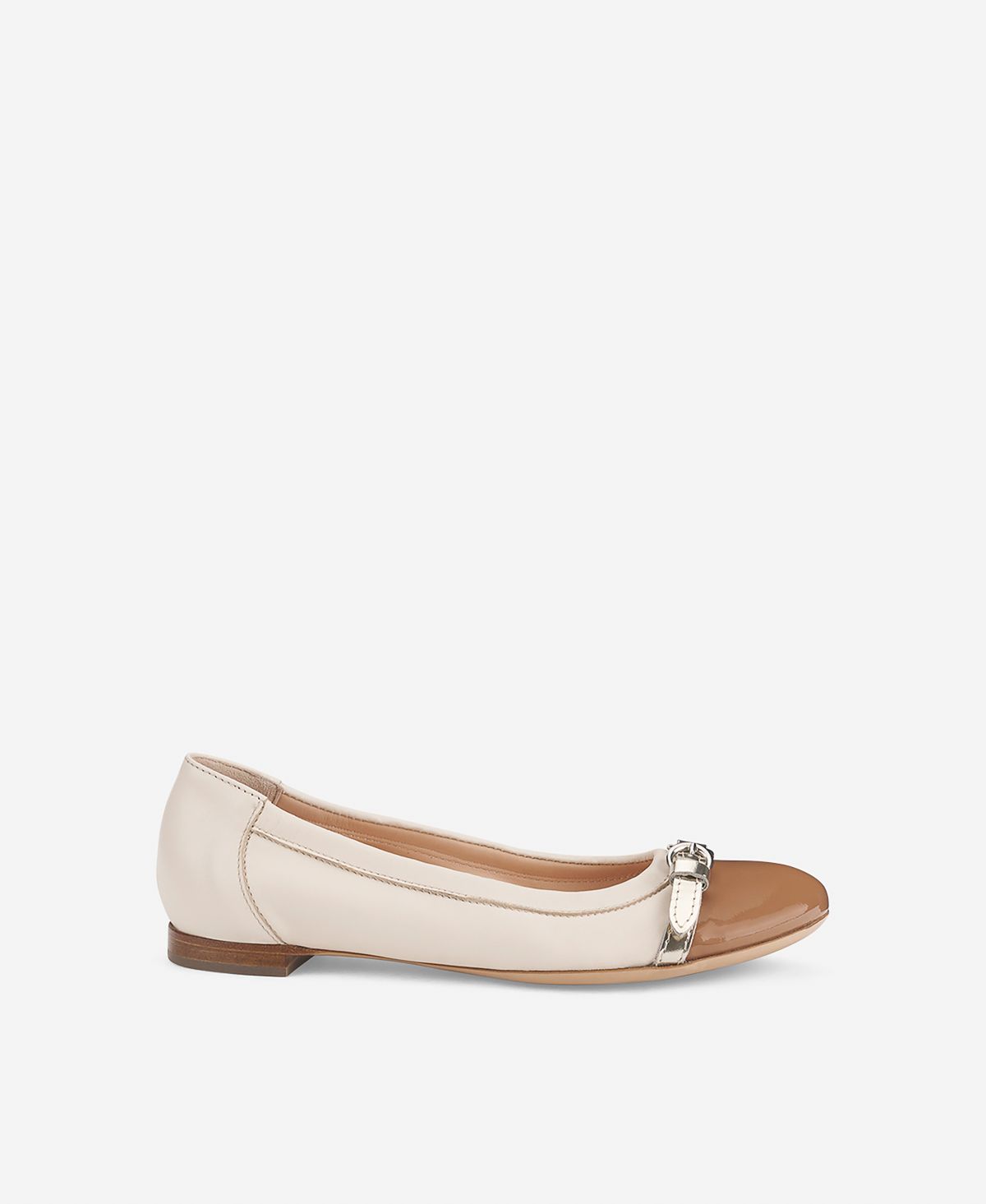Cap toe ballet flat Cognac Monika | AGL Shoes