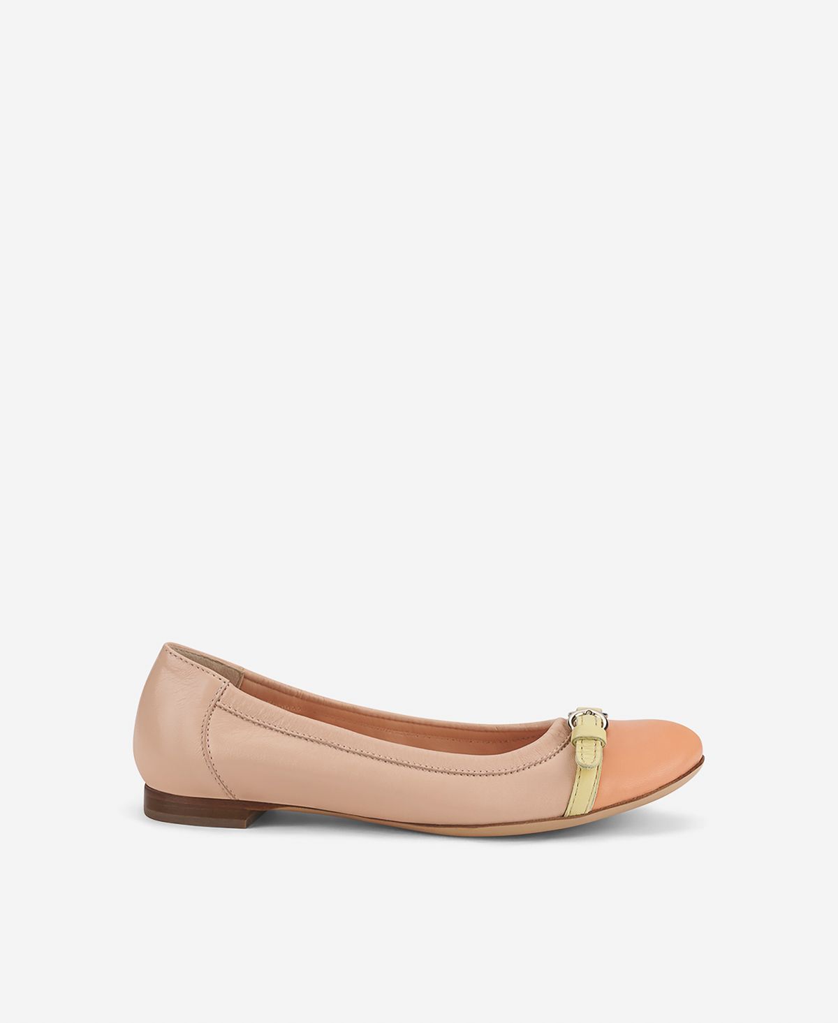 Cap toe ballet flat Caramel Monika | AGL Shoes