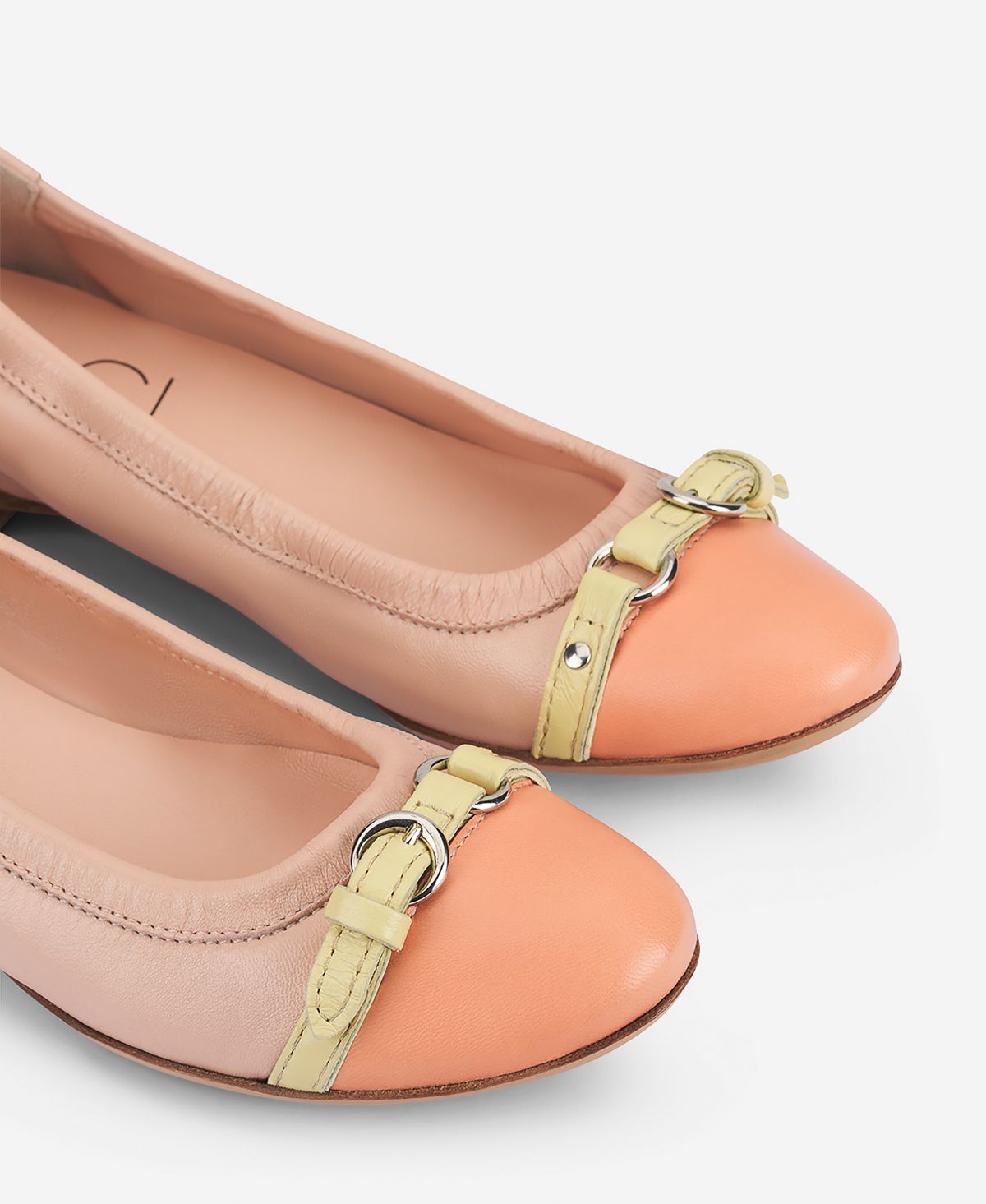Cap toe ballet flat Orange Monika | AGL Shoes
