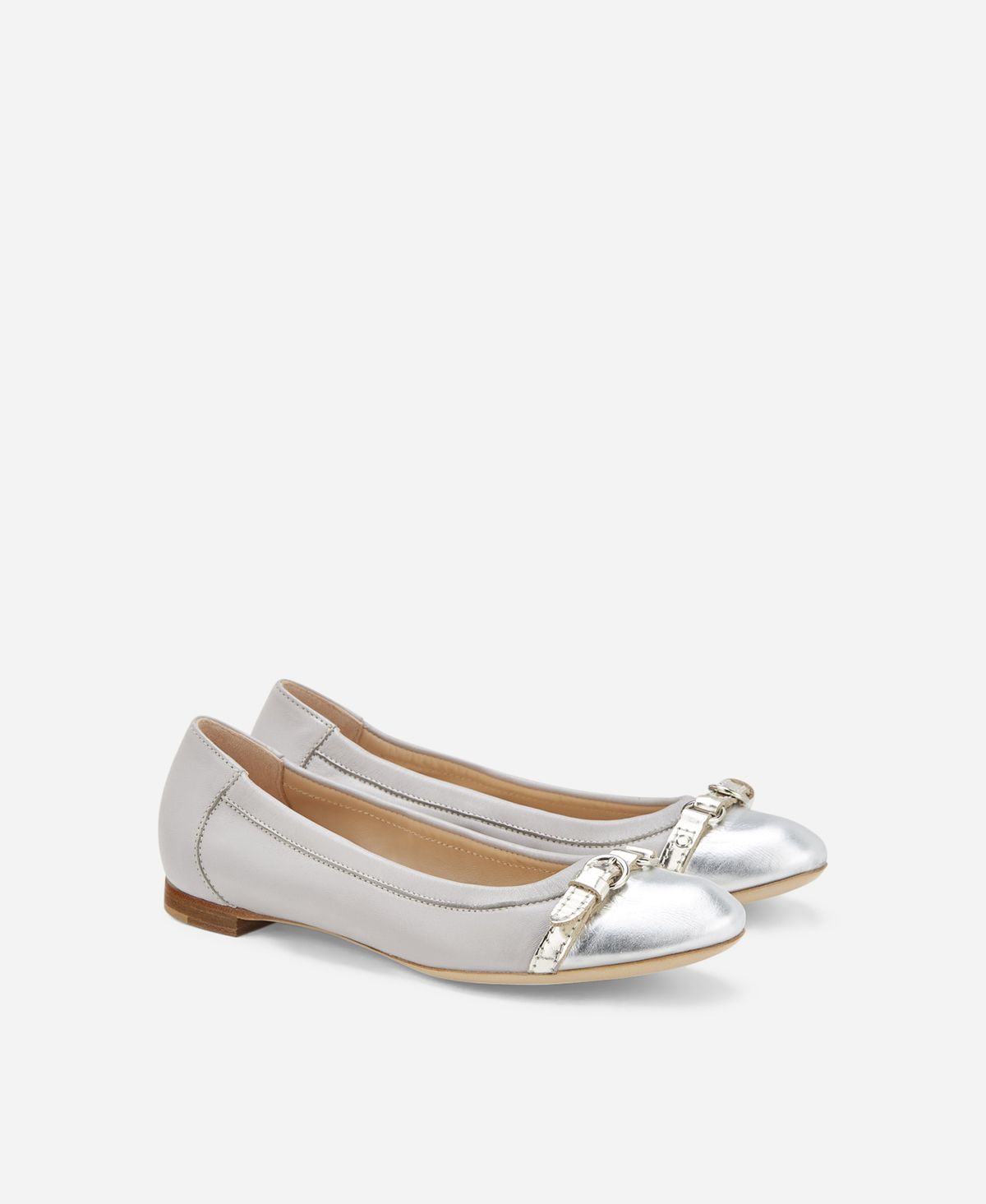 Cap toe ballet flat Light Grey MONIKA | AGL Shoes