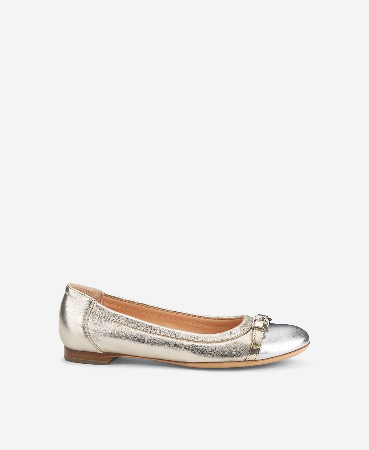 Cap toe ballet flat Silver Monika | AGL Shoes