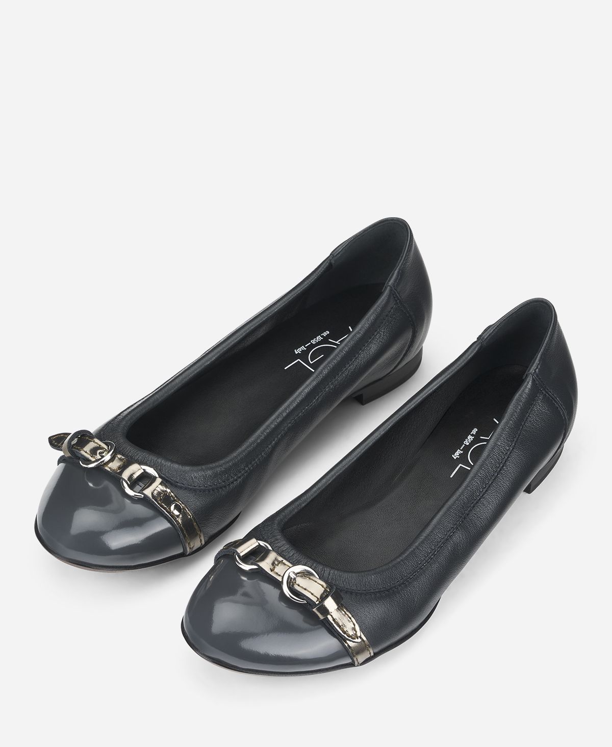 Cap toe ballet flat Grey Monika | AGL Shoes