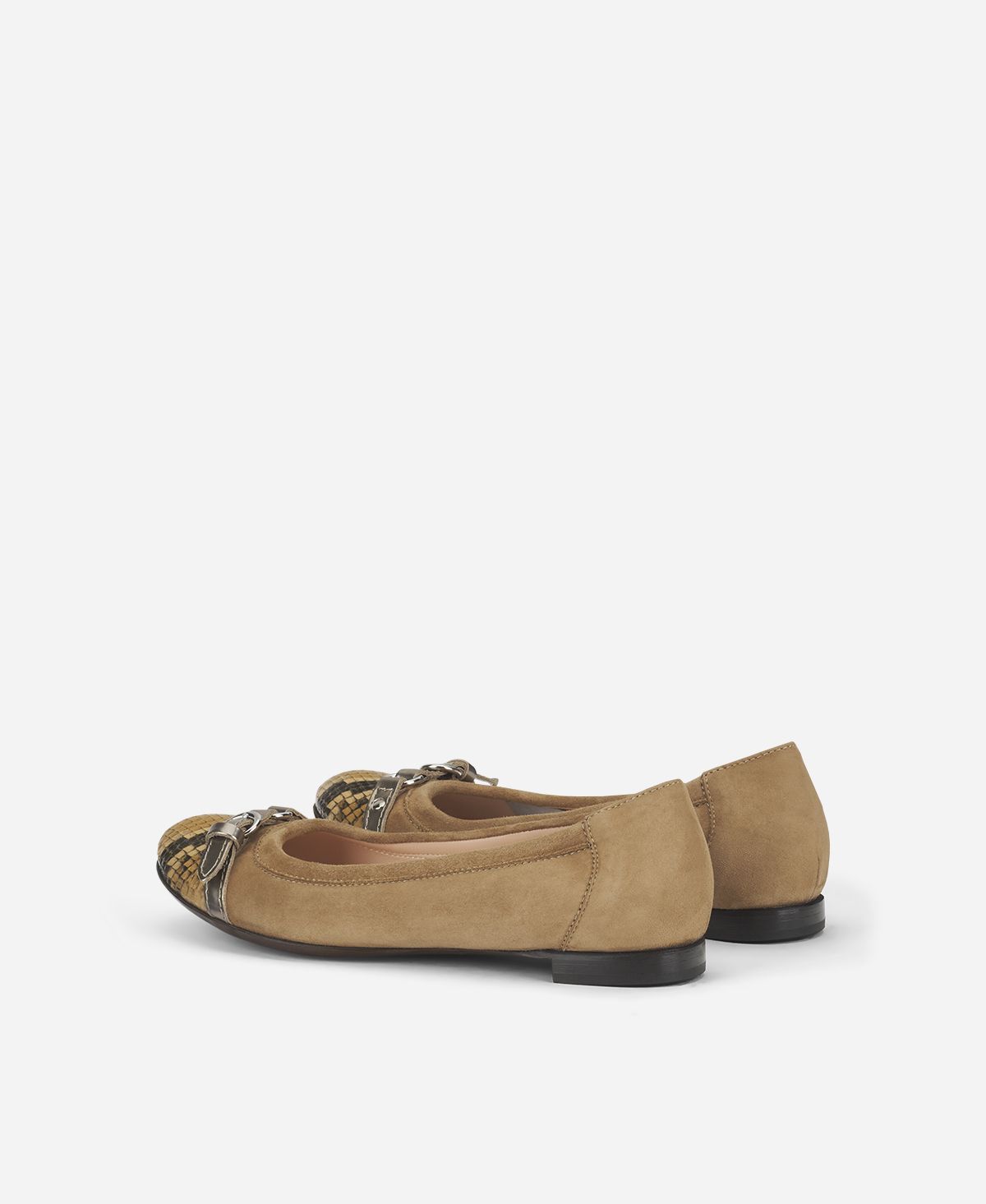 Cap toe ballet flat Taupe Monika | AGL Shoes