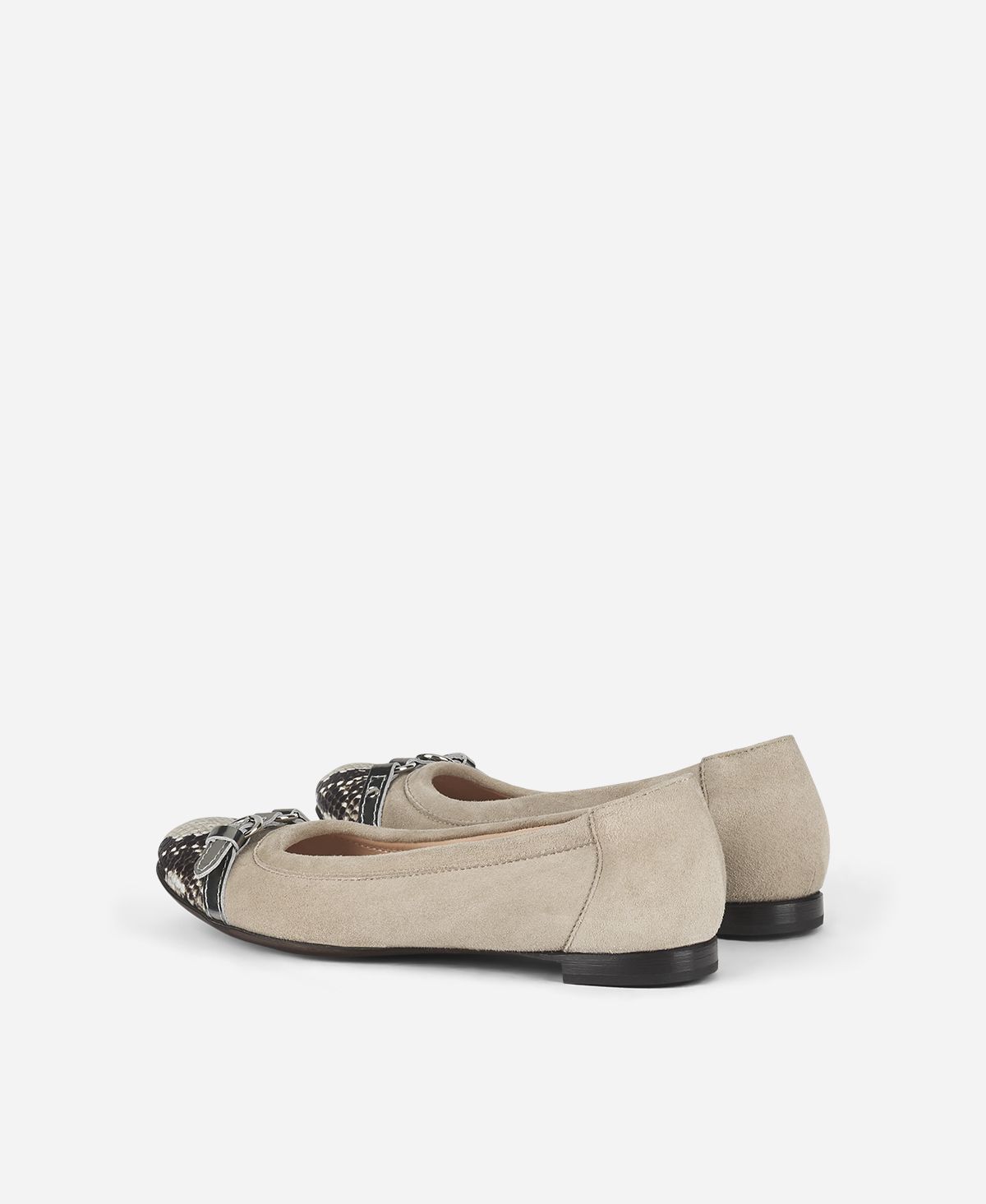Cap toe ballet flat Python print Monika | AGL Shoes