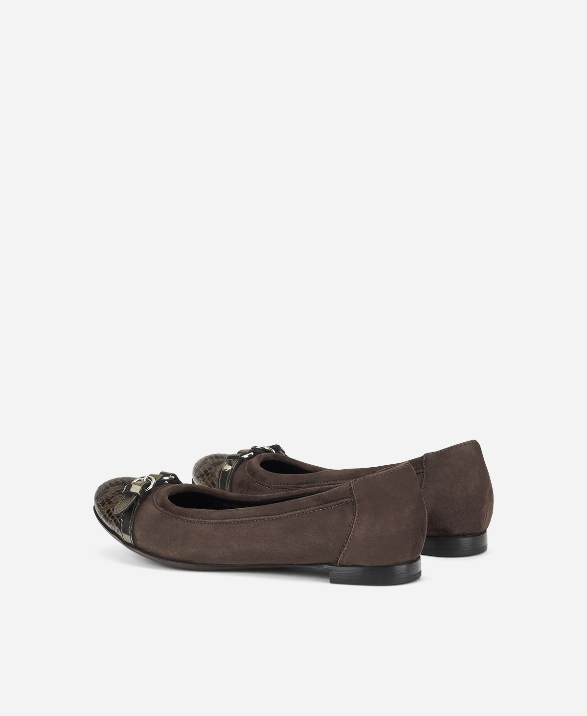 Cap toe ballet flat Dark Brown Monika | AGL Shoes