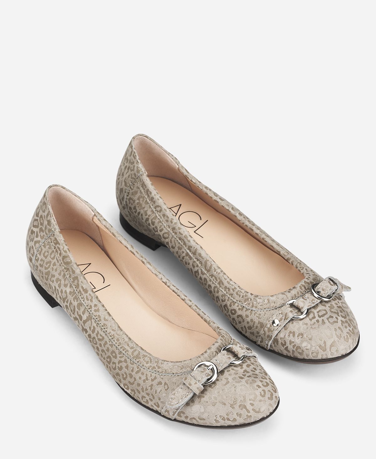 アパルトモン  BRENTA Python Ballet shoes 38 Cap toe ballet flat Python taupe Monika | AGL Shoes