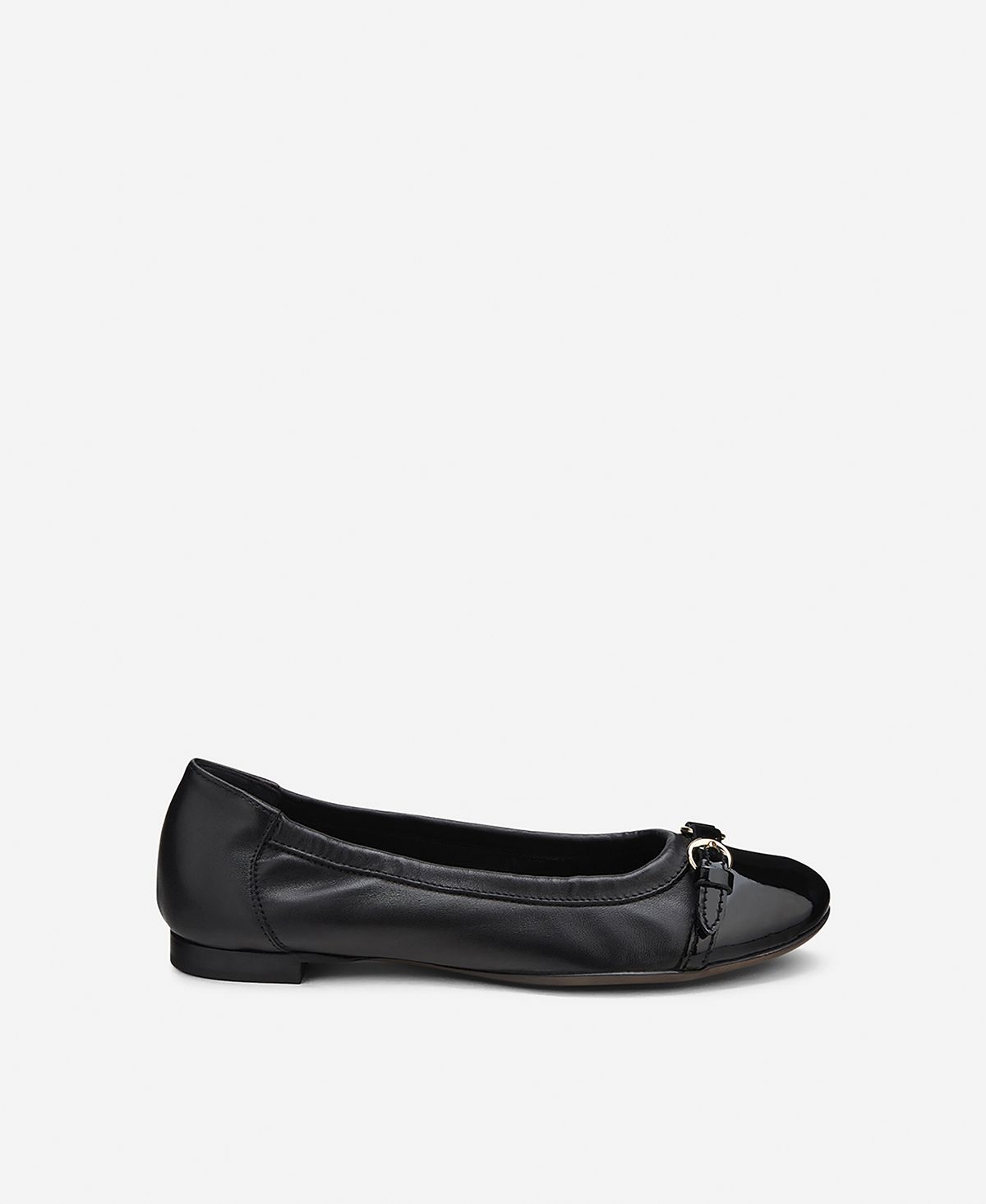 YILON Ange ballerina tops ブラック　未使用 Cap toe ballet flat Black Monika | AGL Shoes