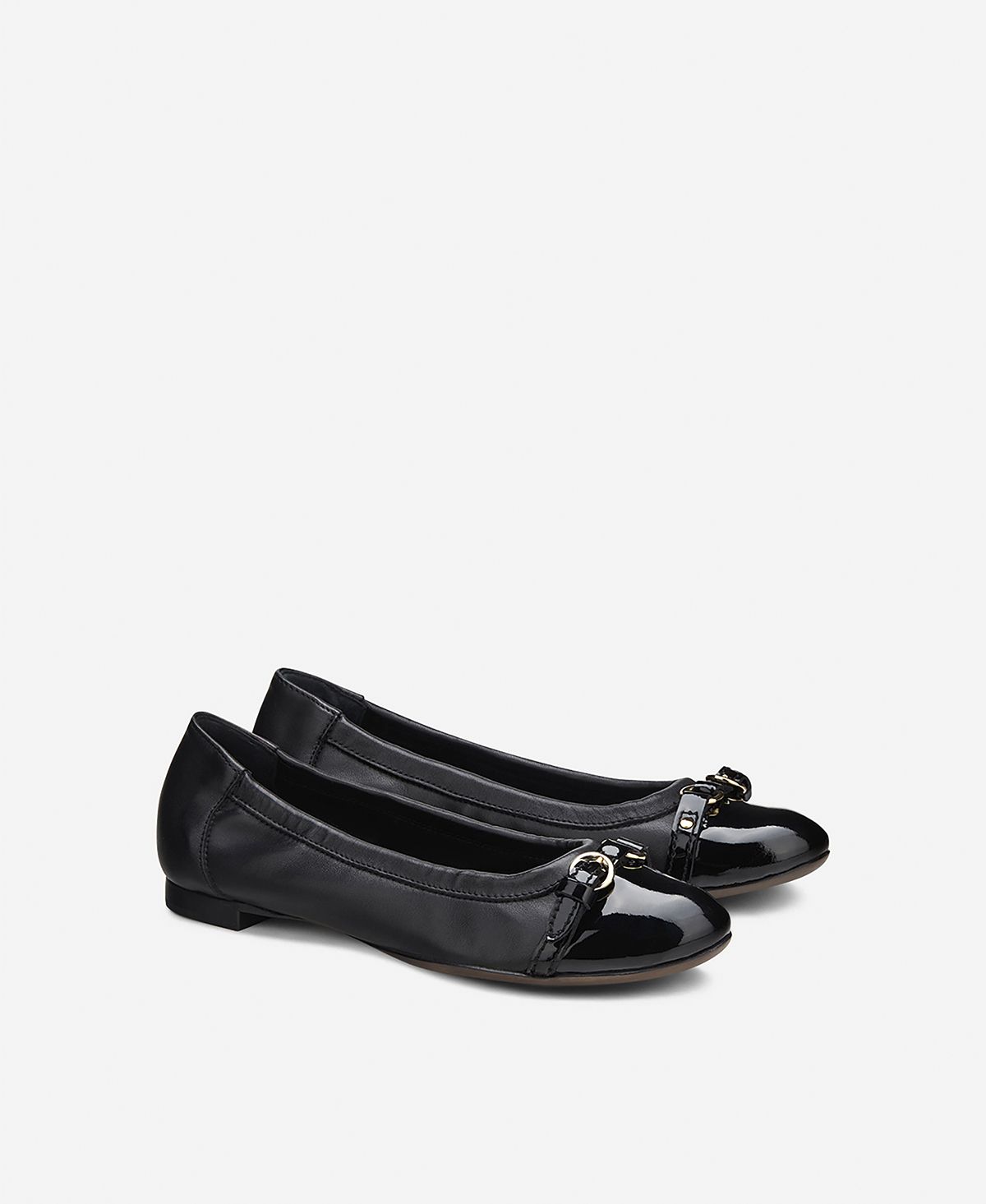Cap toe ballet flat Black Monika | AGL Shoes
