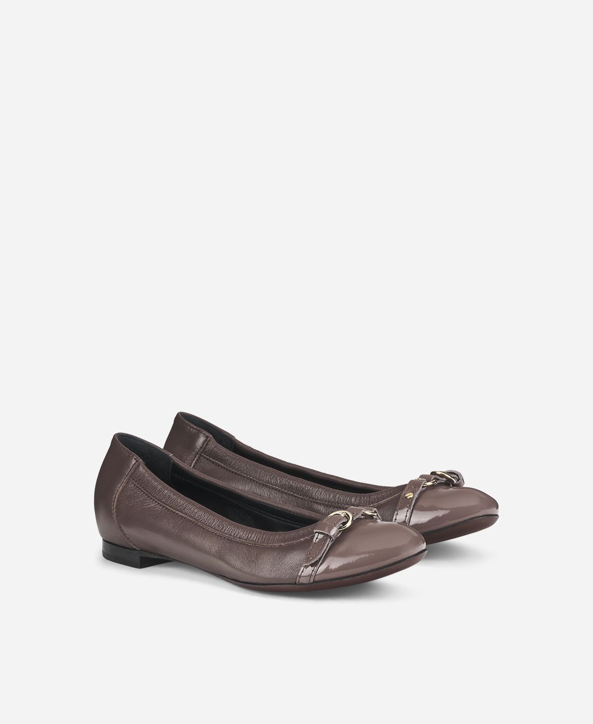 Cap toe ballet flat Earth brown Monika | AGL Shoes