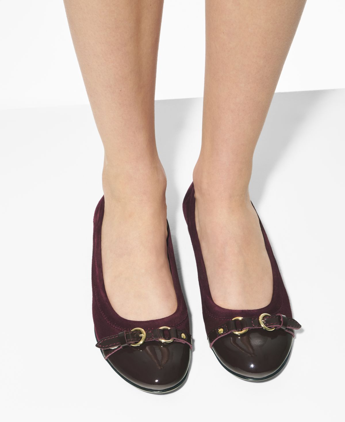 Cap toe ballet flat Bordeaux Monika | AGL Shoes