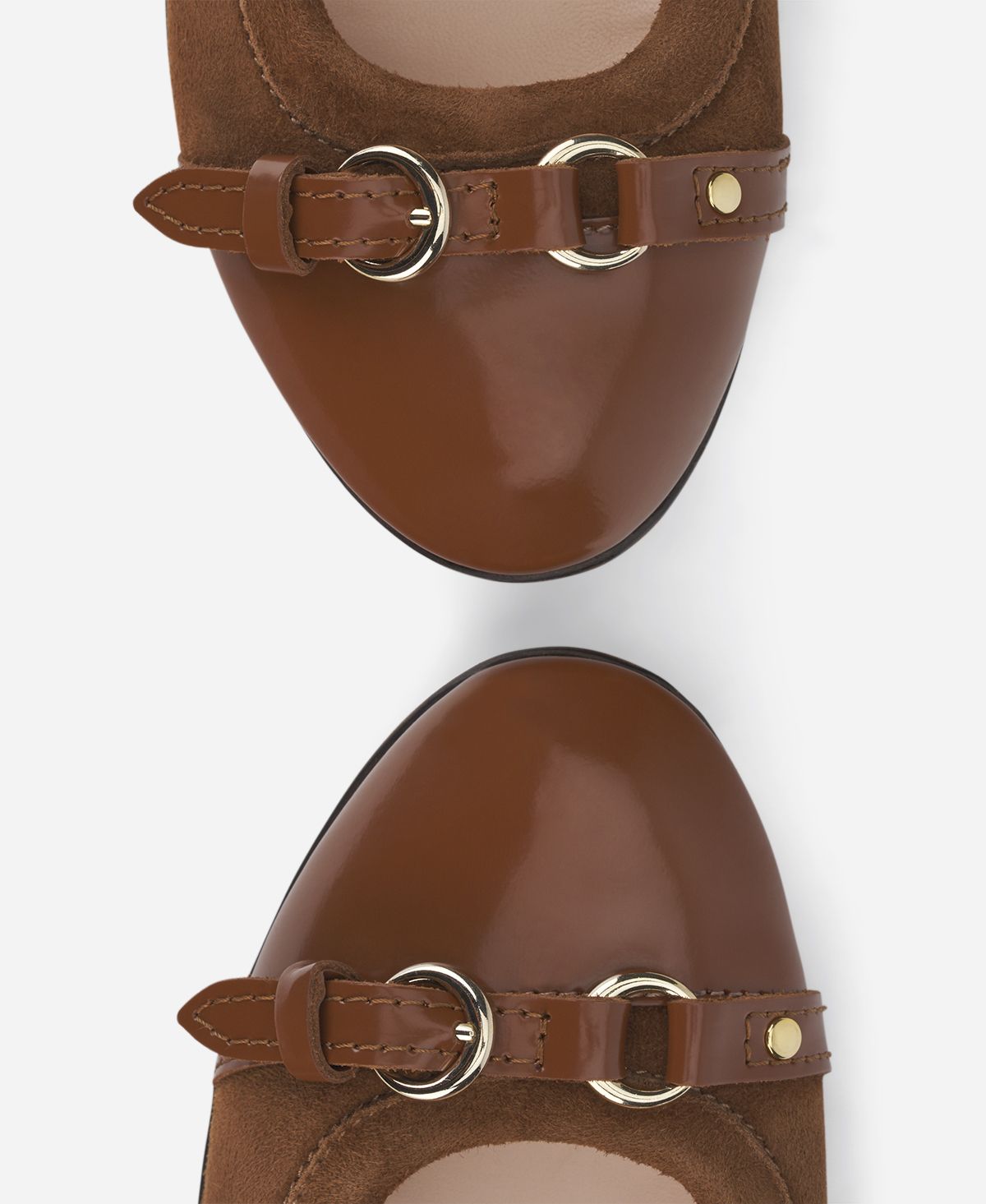 Cap toe ballet flat Brown Monika | AGL Shoes