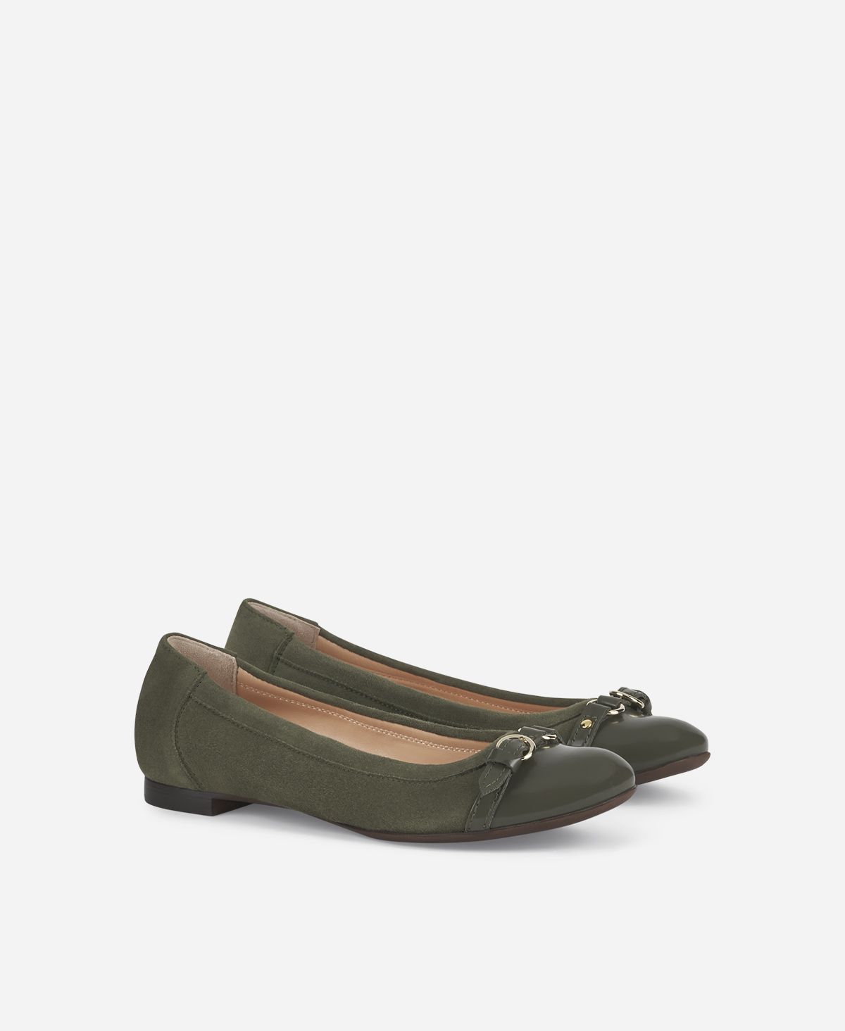 Cap toe ballet flat Green Monika | AGL Shoes
