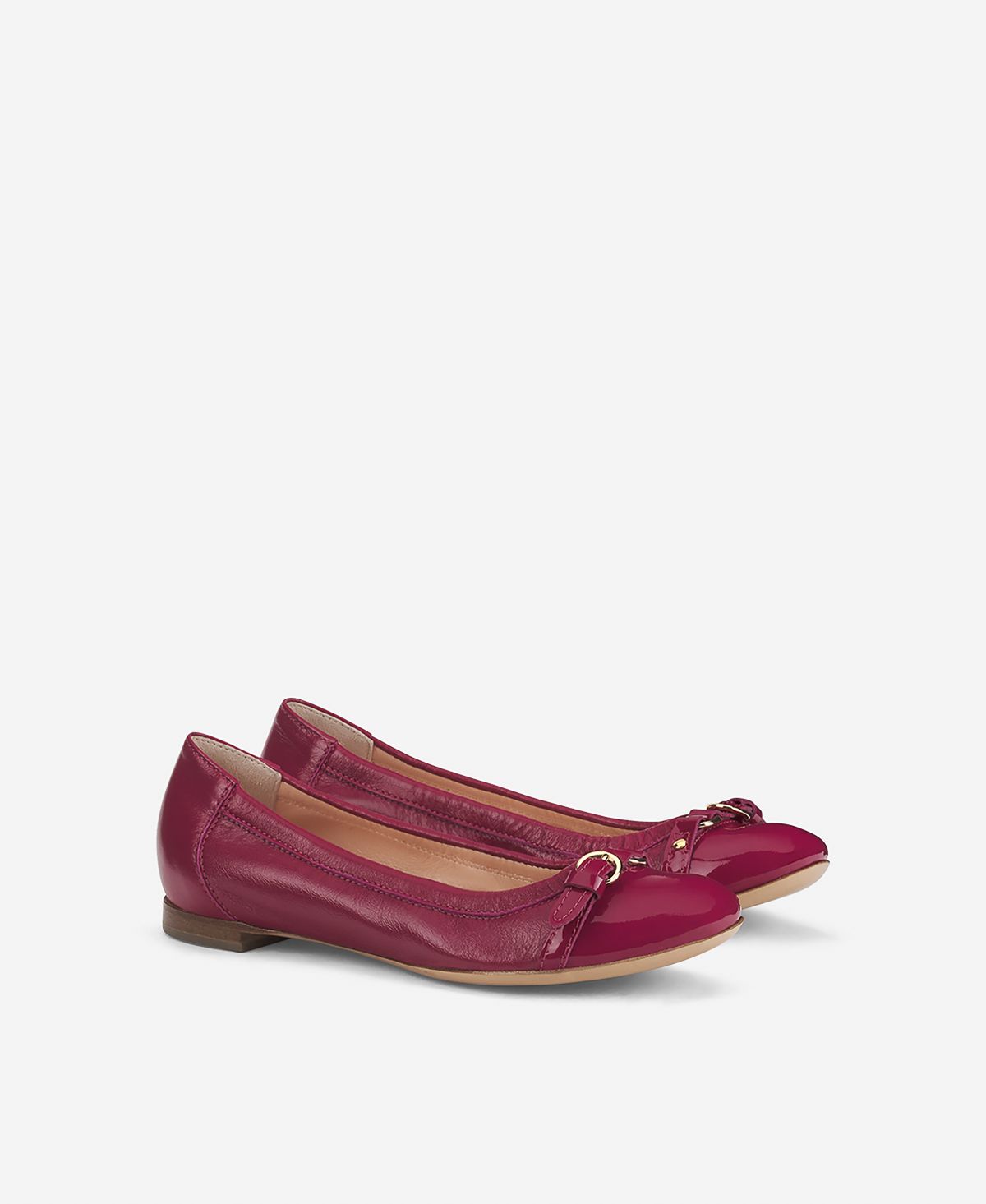 Cap toe ballet flat Cherry Monika | AGL Shoes