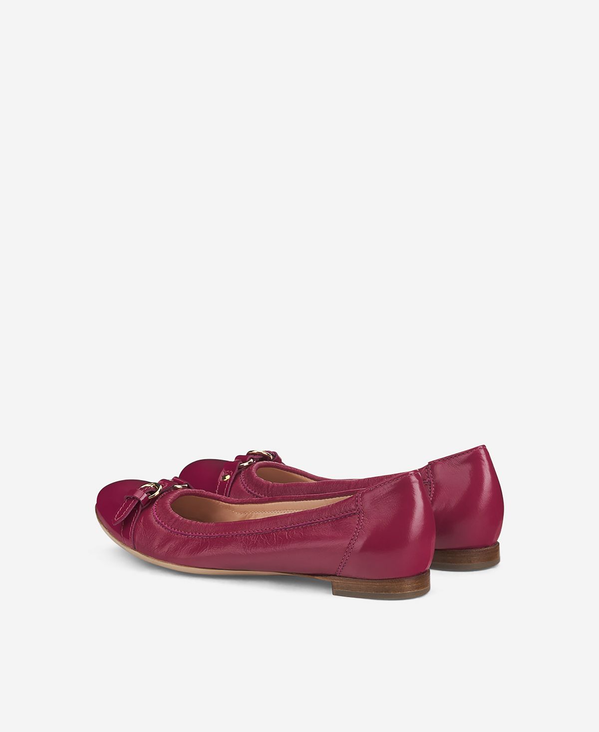 Cap toe ballet flat Fuchsia Monika | AGL Shoes