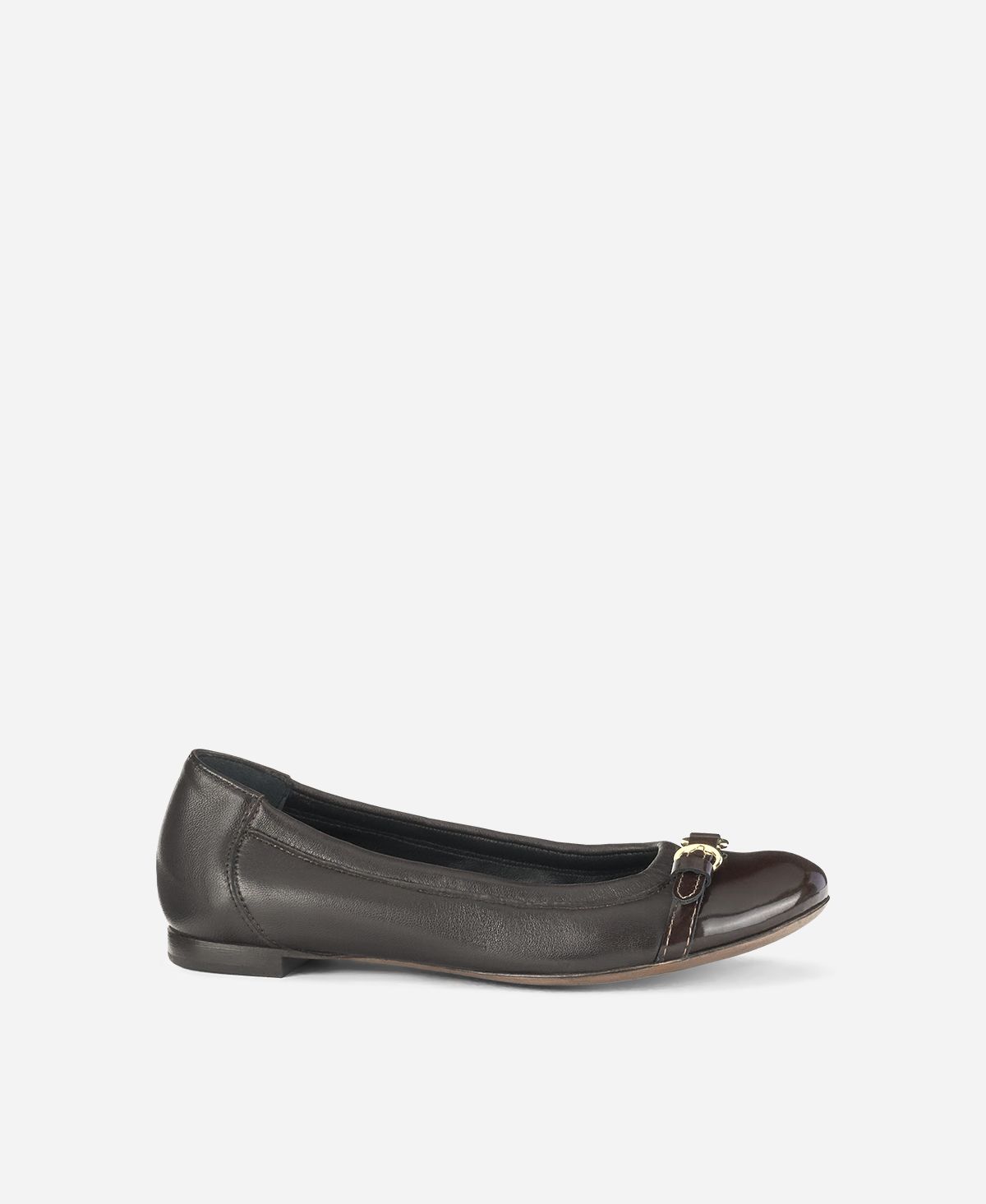 Cap toe ballet flat Chocolate Brown Monika | AGL Shoes