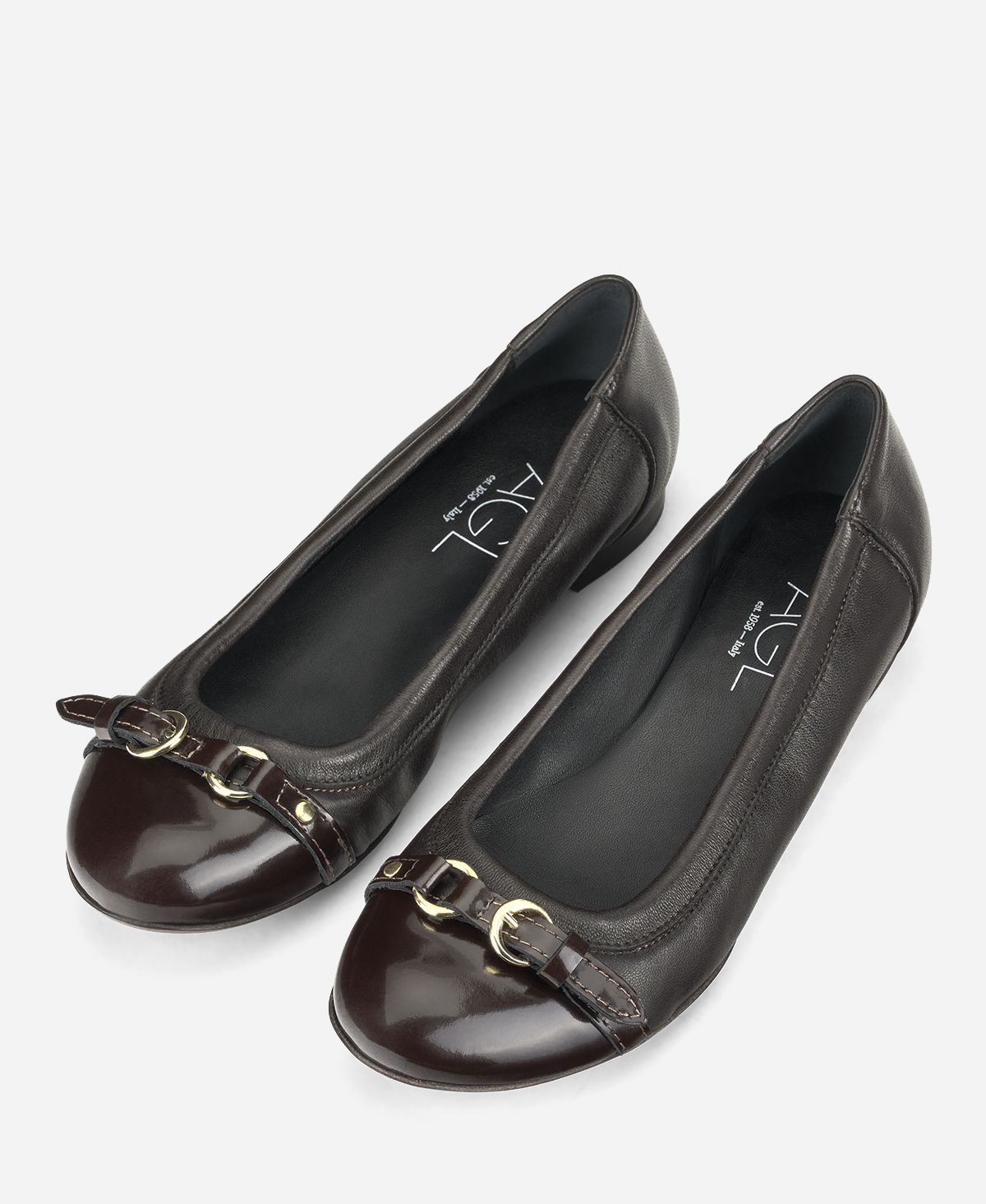 Cap toe ballet flat Chocolate Brown Monika | AGL Shoes